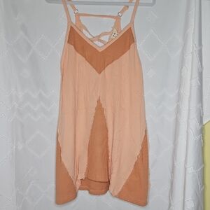 POL Peach Strappy Tunic Tank PTP 20"